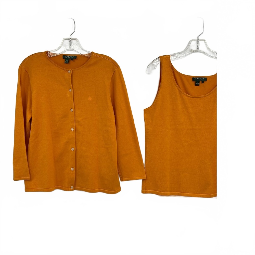 Lauren Ralph Lauren Orange Cardigan | Womens L